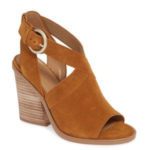 Marc Fisher Vega Sandal Chestnut/Saddle Suede Sz 6